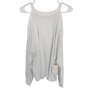Free People We‎ The Free Cold Shoulder Relaxed Top XS White Minimalist Coastal